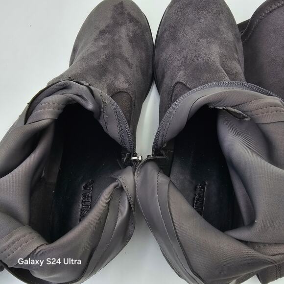 JUSTFAB Reena Over The Knee Boots Gray Faux Suede Women's 8.5 - Picture 7 of 10